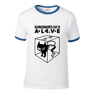T-Shirt Bleu 3 / S T-Shirt "Schrodinger's Cat Is" The Sexy Scientist